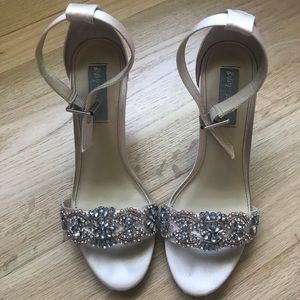 Betsey Johnson champagne wedding heels